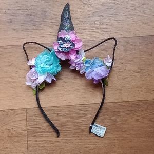 NWT "Icing" cat ears headband w/pastel flowers & witch hat